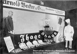 Werbestand für Berufskleidung, Saarbrücken 1933