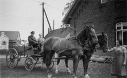 Paar auf Pferdewagen, wohl 1920-30er