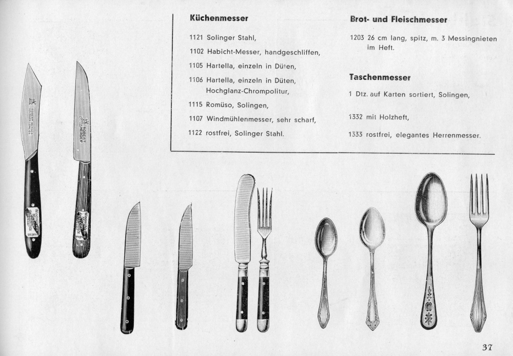 S. 37: Küchen-, Brot- und Fleischmesser