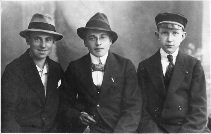 Drei junge Männer, Saarland, wohl 1920er