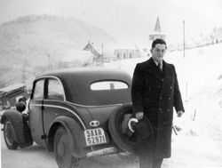 Mann mit DKW F7, Saarland um 1942